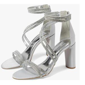 David Tate® Silver Bride Sandals Heels size 7M New in Box